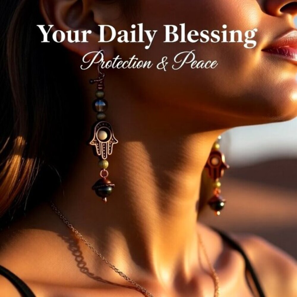 Hamsa Hand | Unique & Handmade | Dangle Earrings | Blessings Love & Protection | - Picture 5 of 14